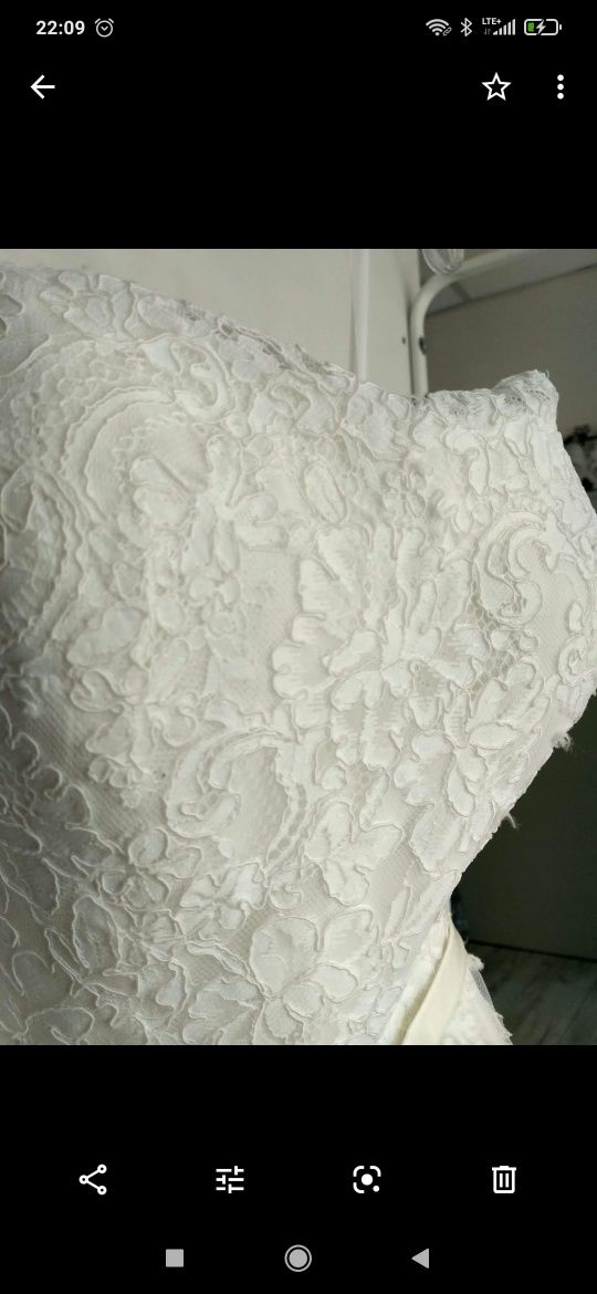 Suknia ślubna biała koronka rozmiar 34