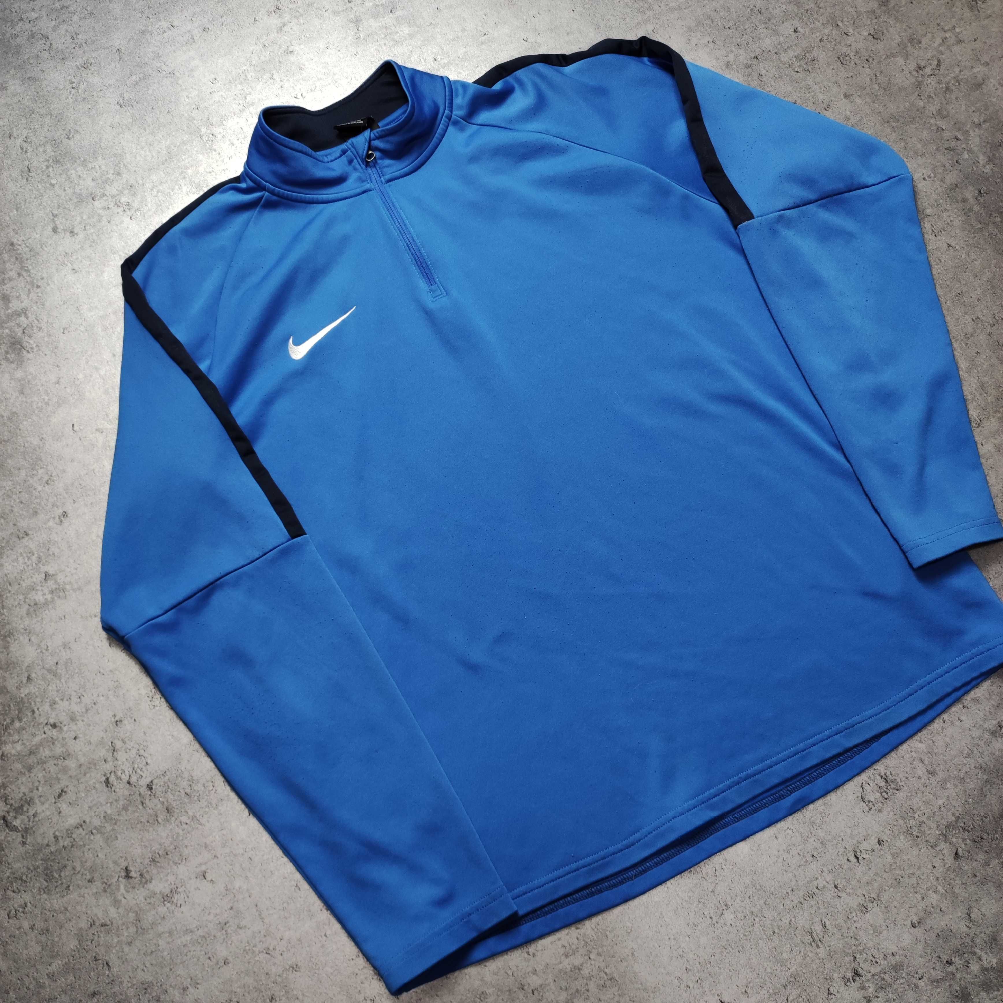 MĘSKA Bluza Sportowa Nike Niebieska Dri-Fit Rozpinana 1/3 Swoosh