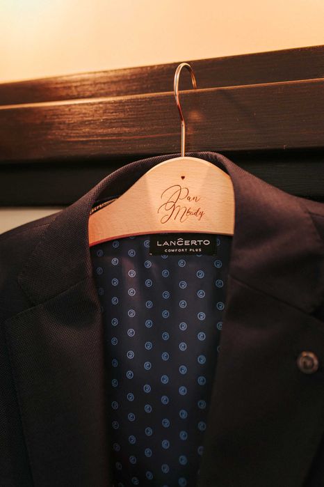 Wieszaki ślubne drewniane - Panna Młoda, Pan Młody