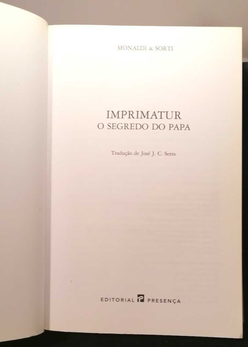 Imprimatur - O Segredo do Papa, de Francesco Sorti e Rita Monaldi