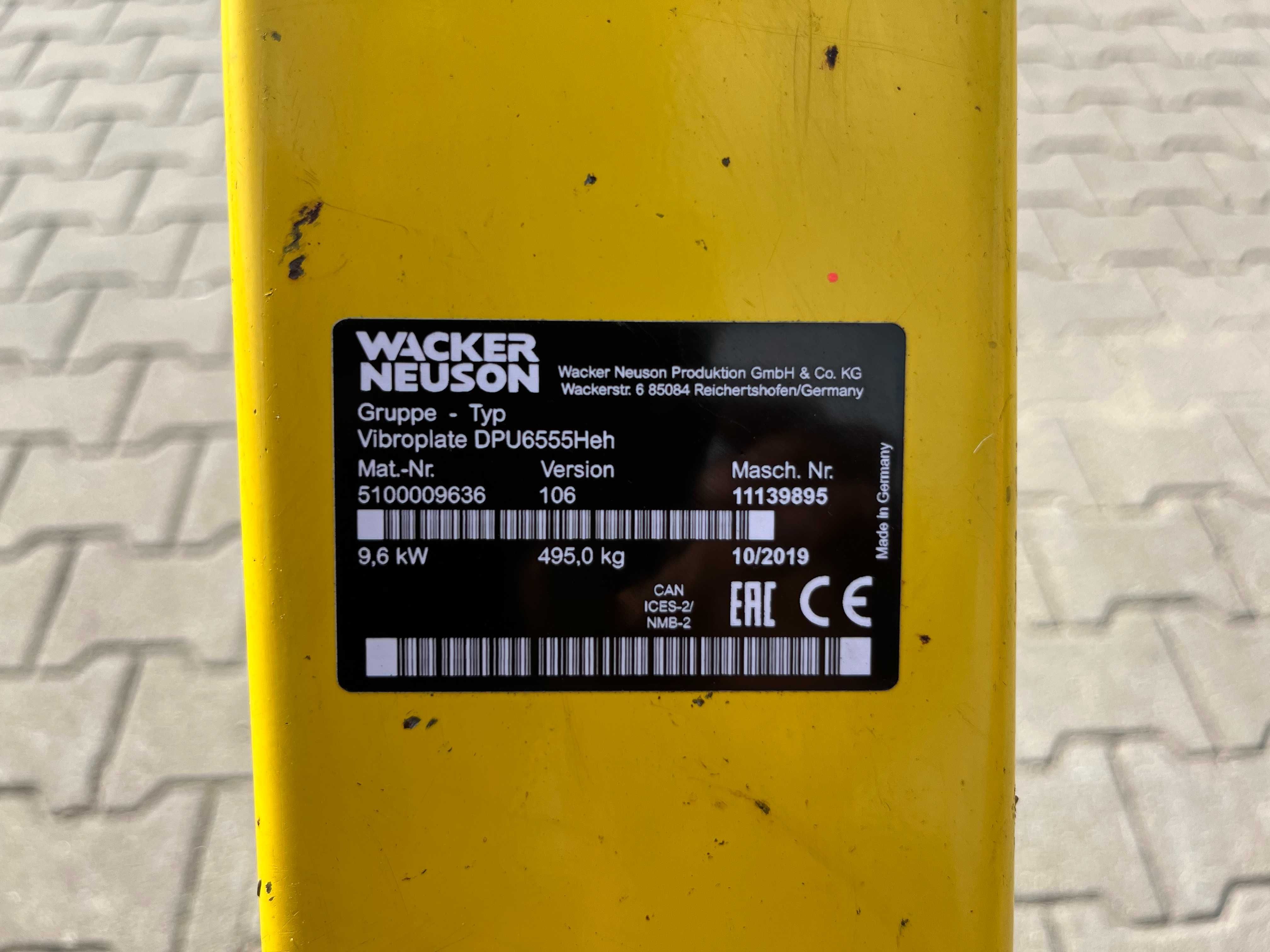 Zagęszczarka gruntu ubijarka Wacker Neuson DPU 6555Heh 2019r Gwarancja