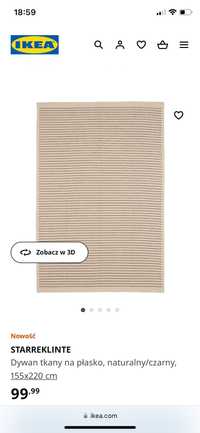 Ikea Starreklinte - dywan tkany na płasko 155x220