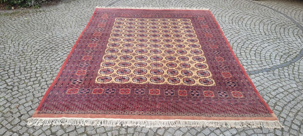 -70% lśniący dywan Buchara ręcznie tkany Pakistan 255/350cm.CENA!