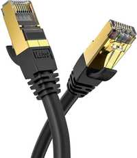 Kabel Ethernet CAT8 0,25 m czarny okrągły #E210