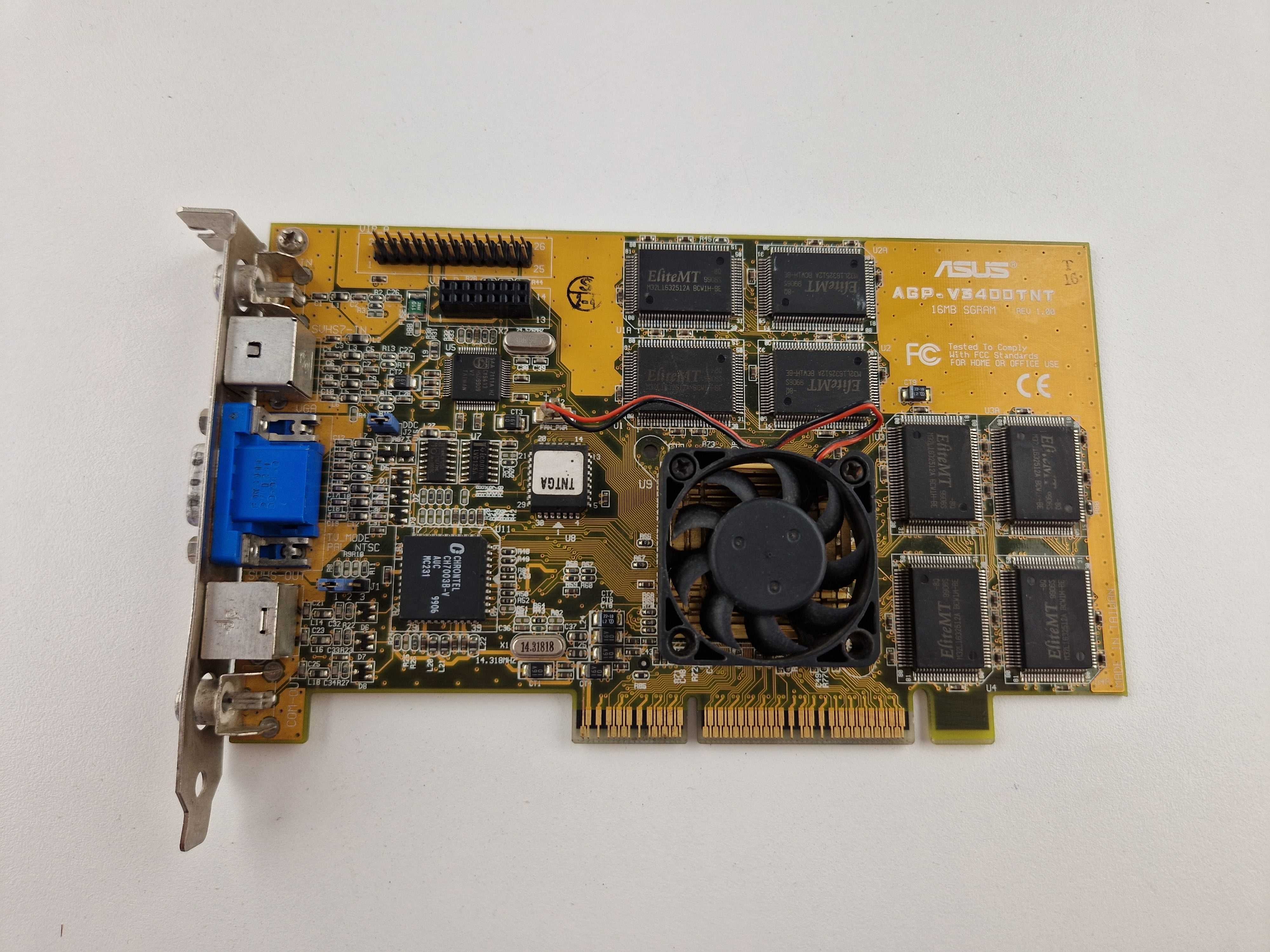 .Karta Graficzna ASUS V3400 TNT 16 MB SGRAM Rev. 1.00 na AGP