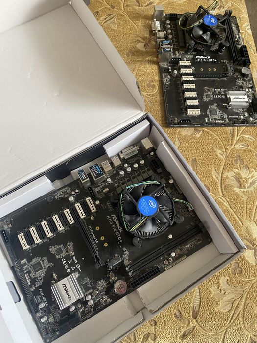Asrock H110 Pro BTC+ з ЦП  на 13 відеокарт