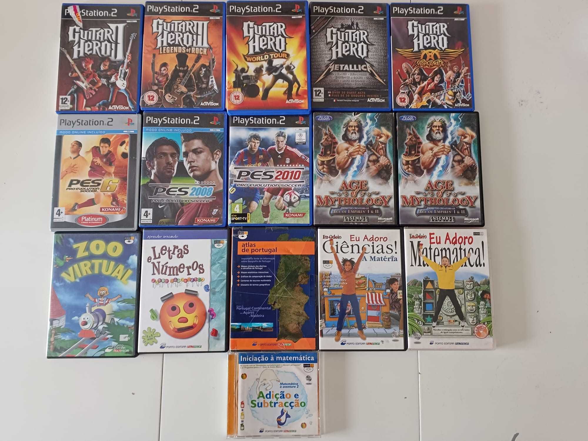 Jogos PS2 e PC - Guitar Hero / PES / Age of Mythology / Infantis