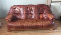 Zestaw wypoczynkowy skórzany sofa + dwa fotele