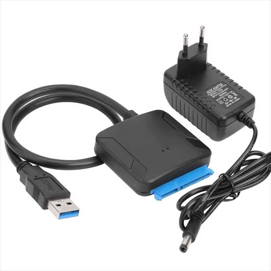 Adapter SSD / HDD 2,5'' oraz 3,5'': SATA - USB 3.0 + zasilacz 12V, 2A.