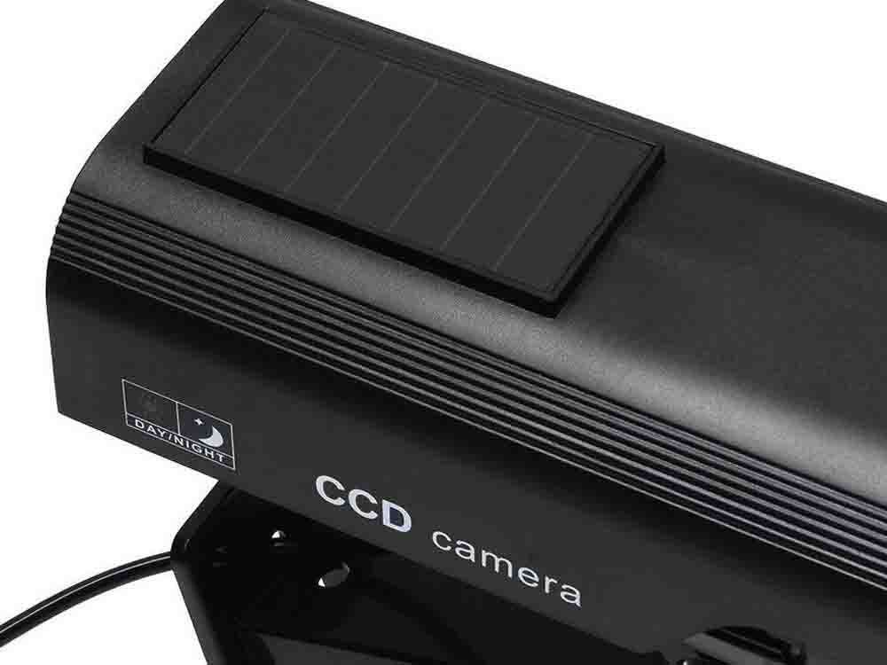 Kamera atrapa zewnętrzna IR LED monitoring solarna z diodą migającą