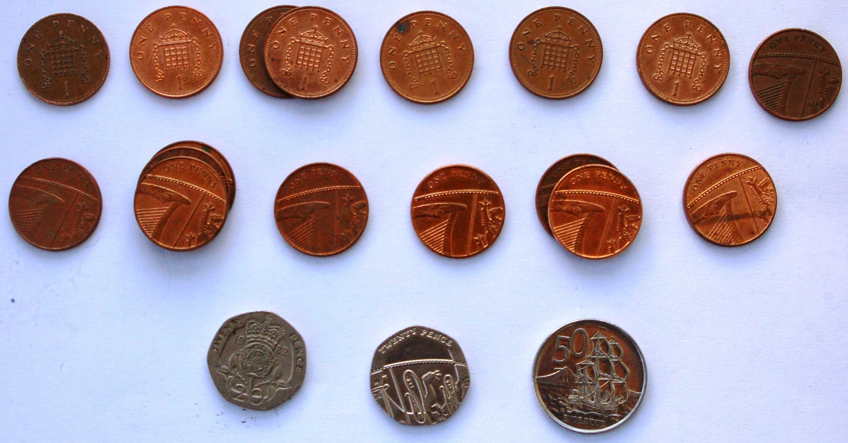 Moedas da Rainha Elizabeth II - Penny, Pence, Endeavour, ver lista