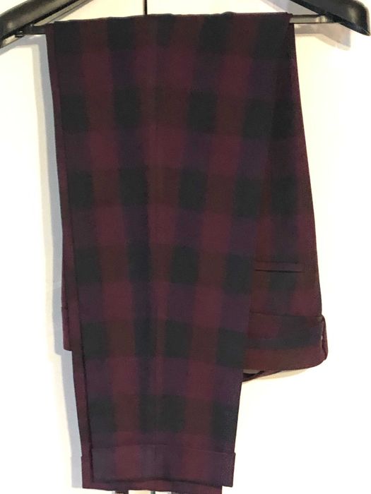 Burgundowe spodnie Solar nowe r. 42 stonowana krata, damskie