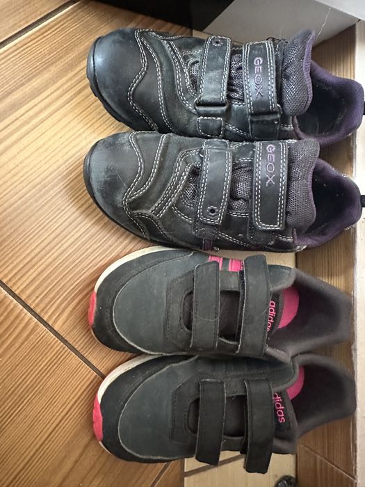 2 pary butów dziewczęcych Geox Adidas r.33, 34 b.dobry stan