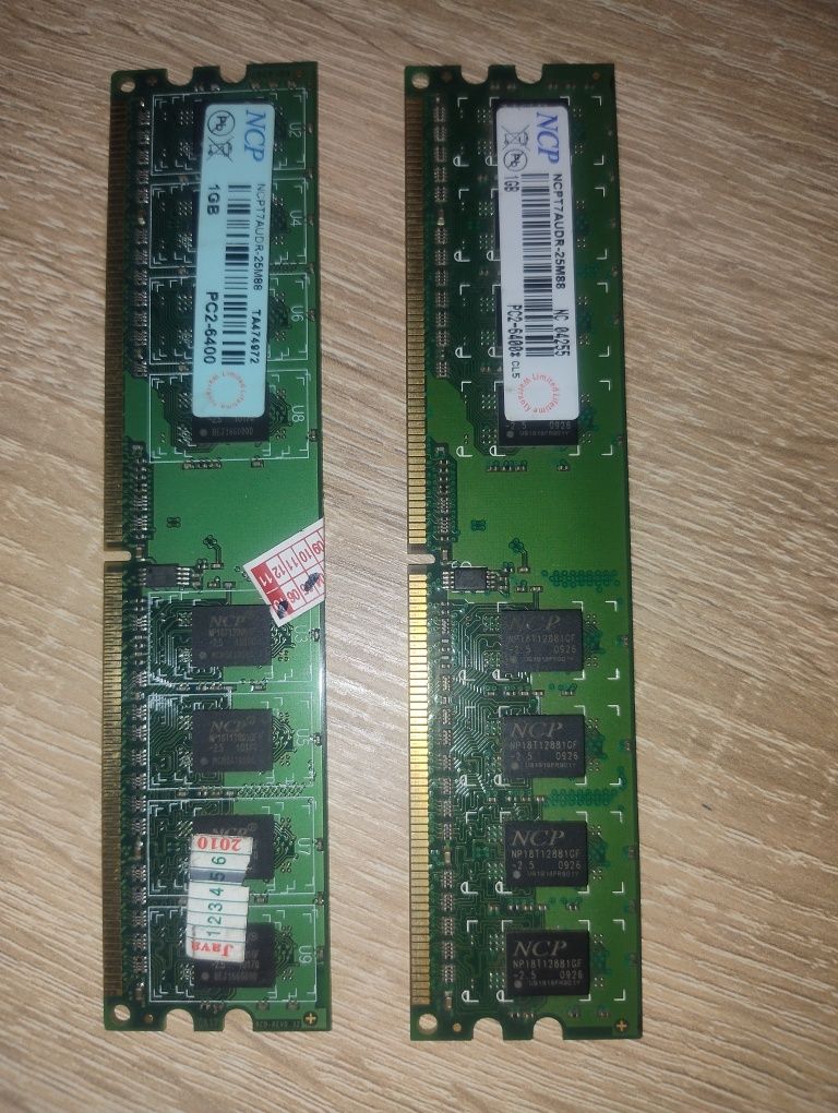 Оперативна пам'ять DDR2 NCP 1GB PC2-6400 800 MHz (NCPT7AUDR-25M88)