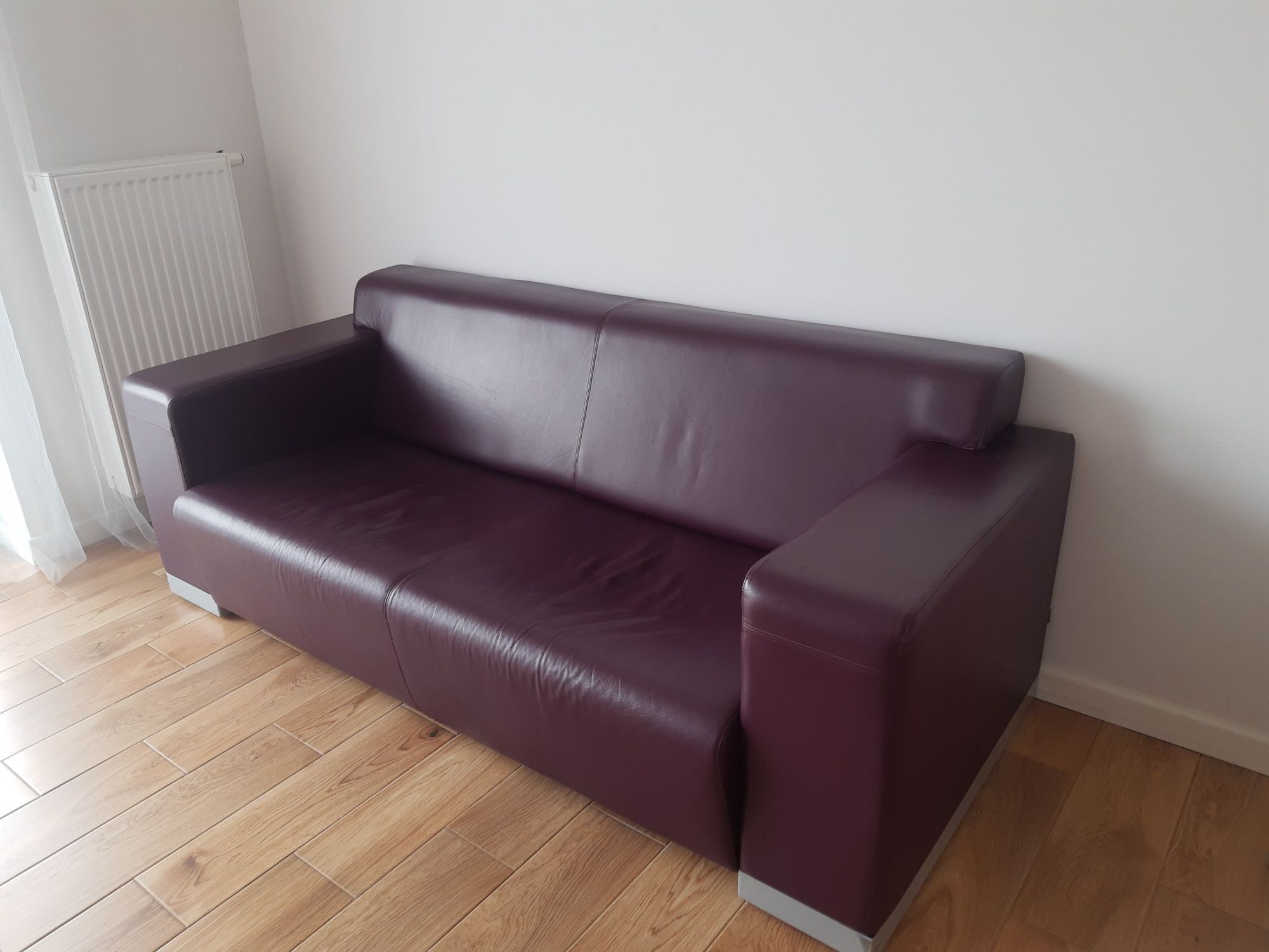 ProfimSeattle Sofa, kanapa SKÓRA, w kolorze fioletowym/burgund transpo