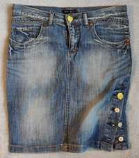 spódniczka BIK BOK jeans CARLING r. M rozporek z boku na guziki DENIM