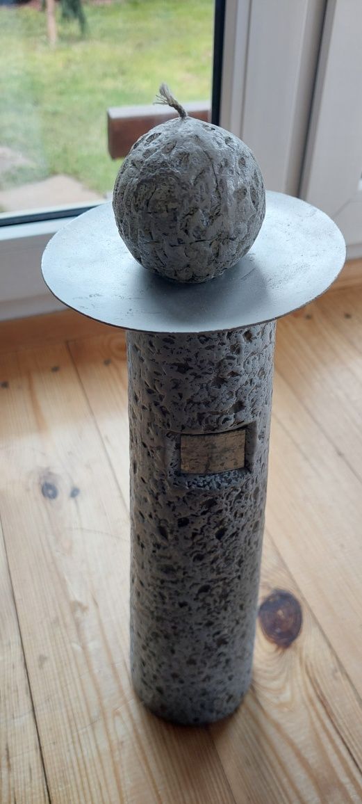 Świecznik ceramiczny ozdobny wysoki 42cm + świeczkanowy