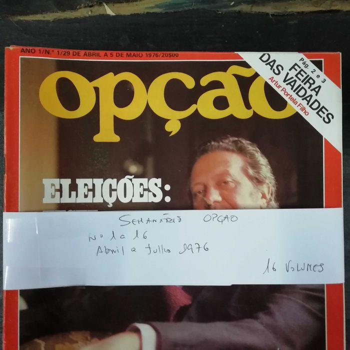 Revista Opção - 1976 - Nº 1 a 16 História Pós 25 Abril