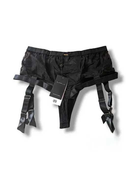 Bluebella Karolina high-waist majtki z pasem do pończoch czarne XS /S