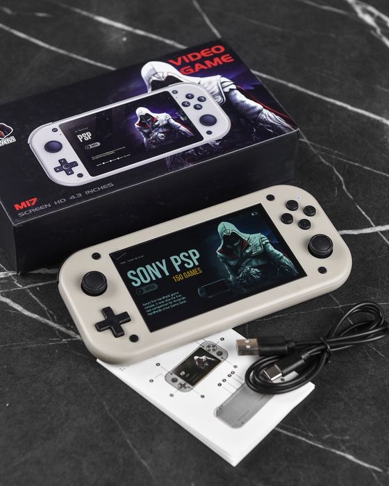 Карманная ретро приставка SJGAM M17 с PSP, PS1, NES, на 128