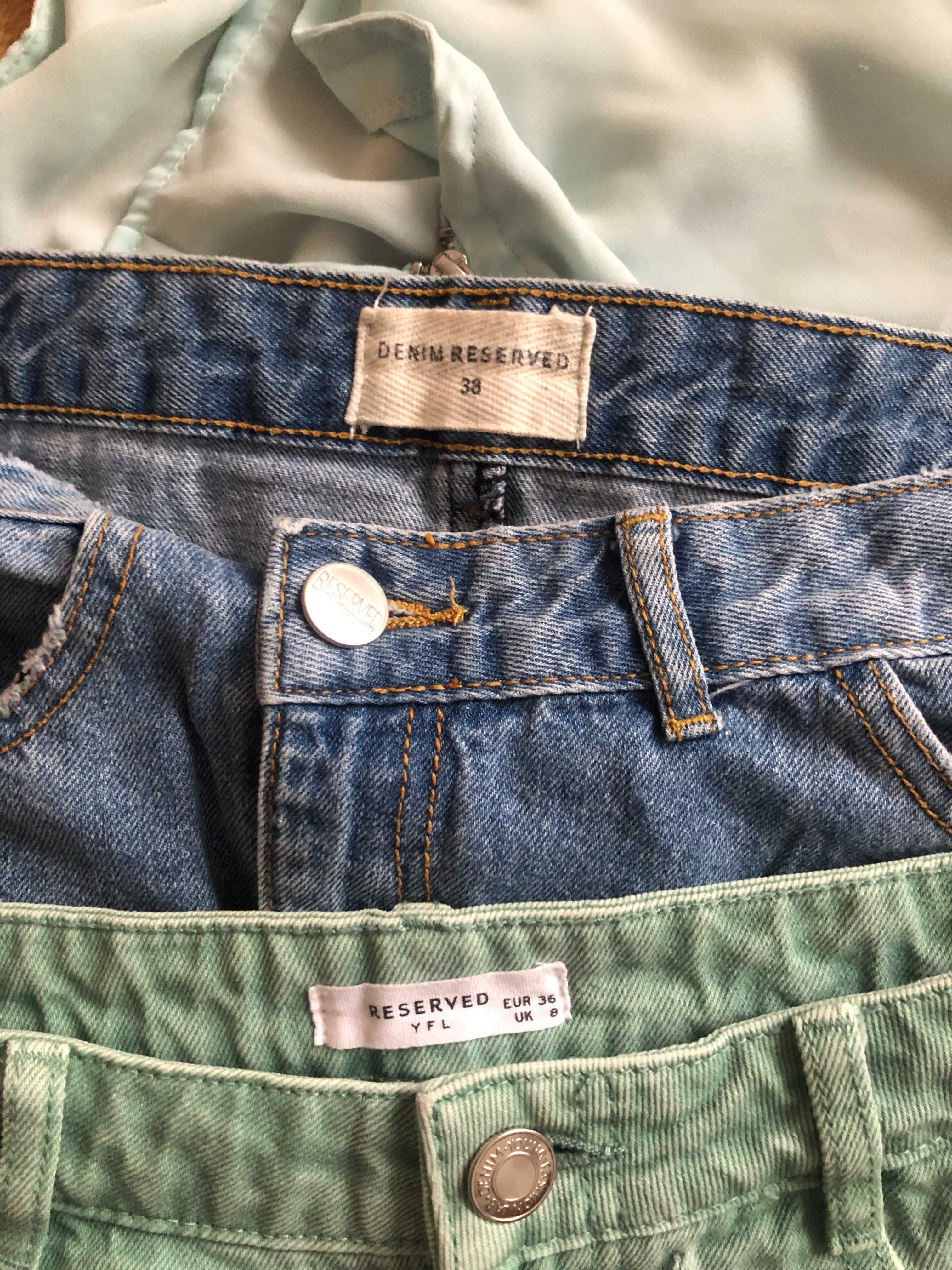 Spódnice jeansowe RESERVED rozm 38 krótkie plus bluzka F&F