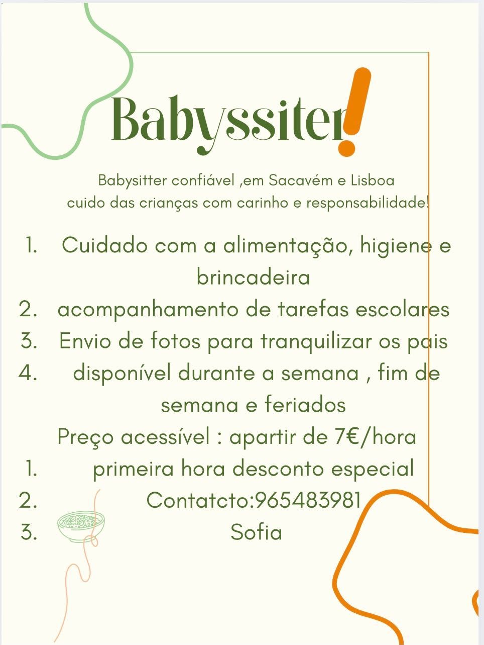 Serviços de babysitting com carinho e segurança