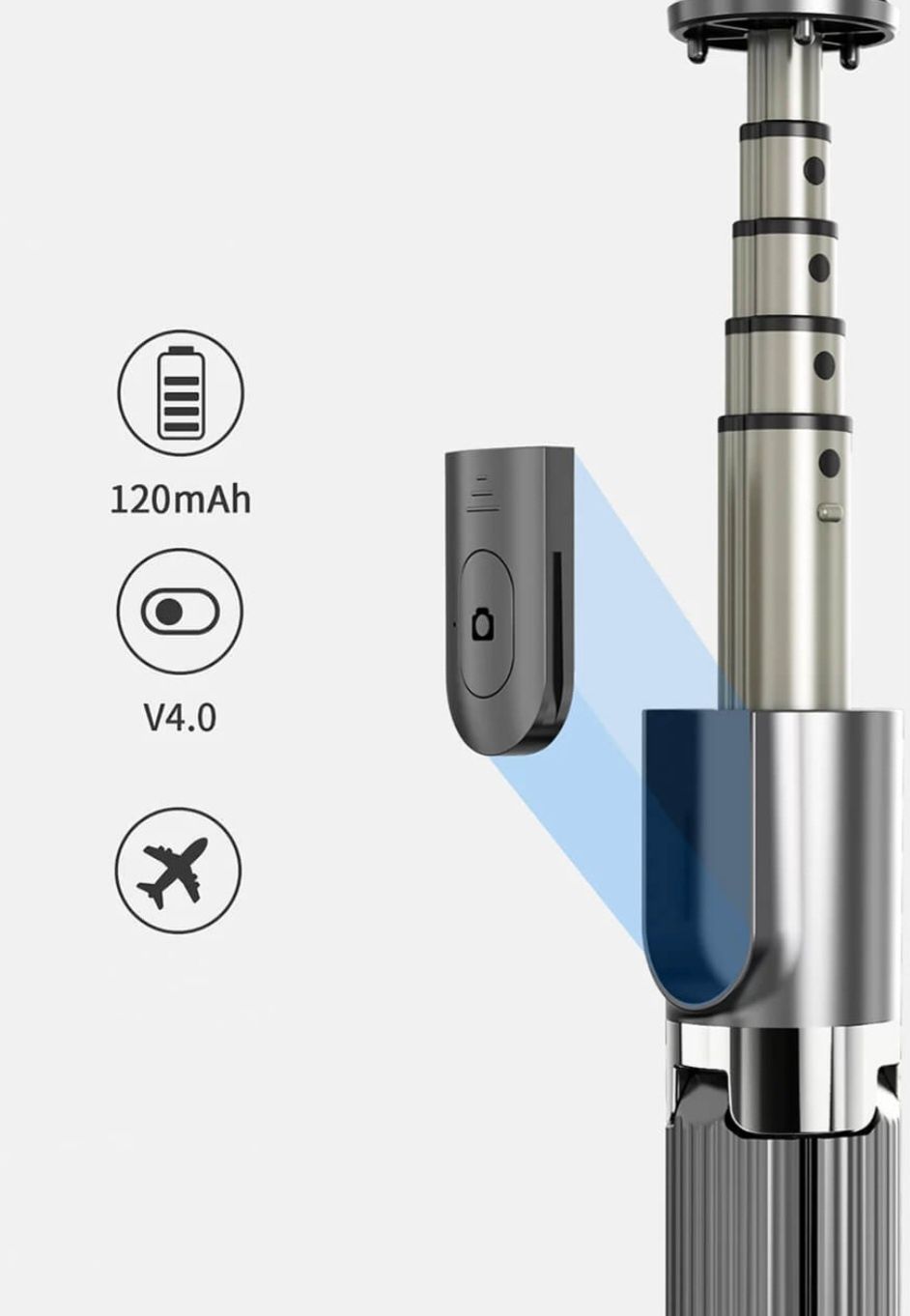 Kij do Selfie z Pilotem Bluetooth + mocowanie GoPro