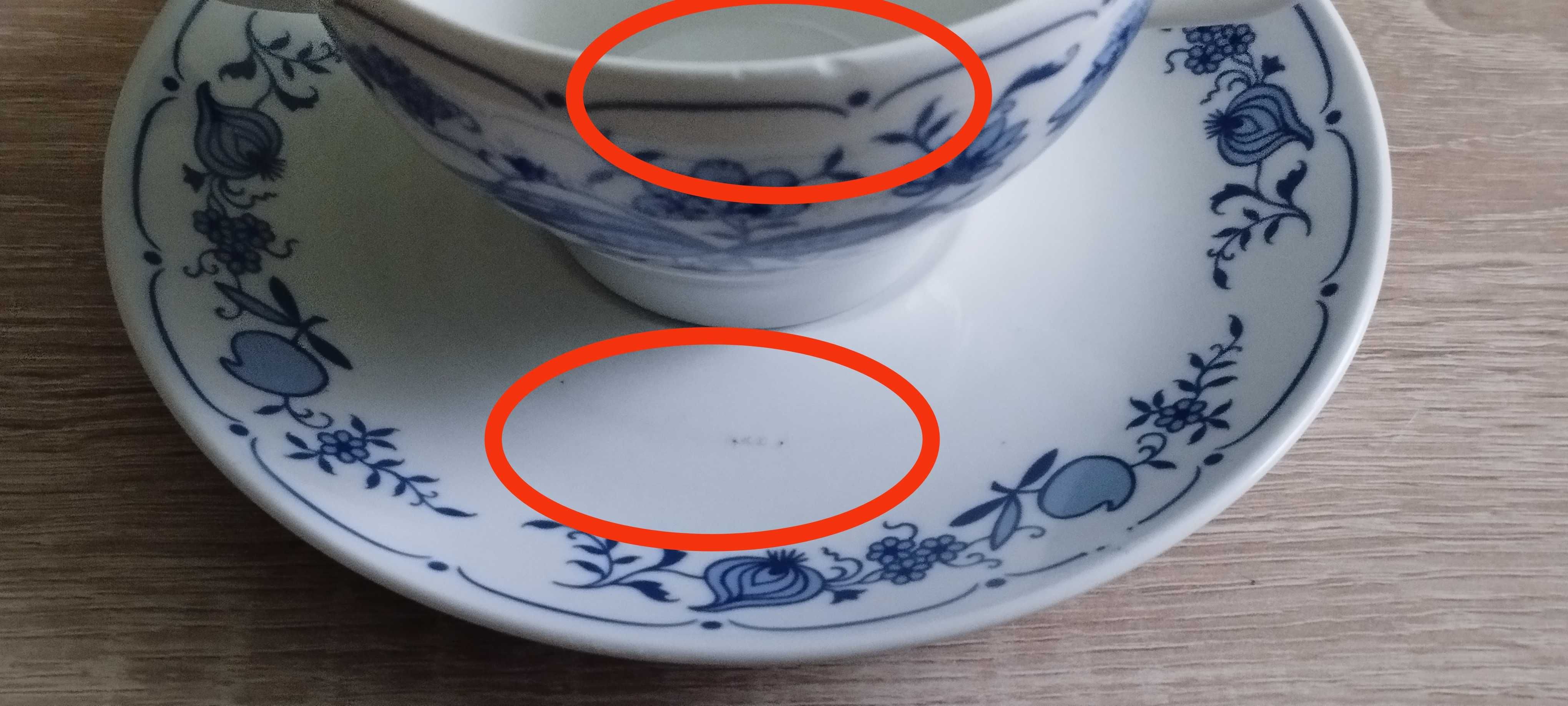 Bulionówki Ilmenau Echt Kobalt 4 sztuki wzór cebulowy