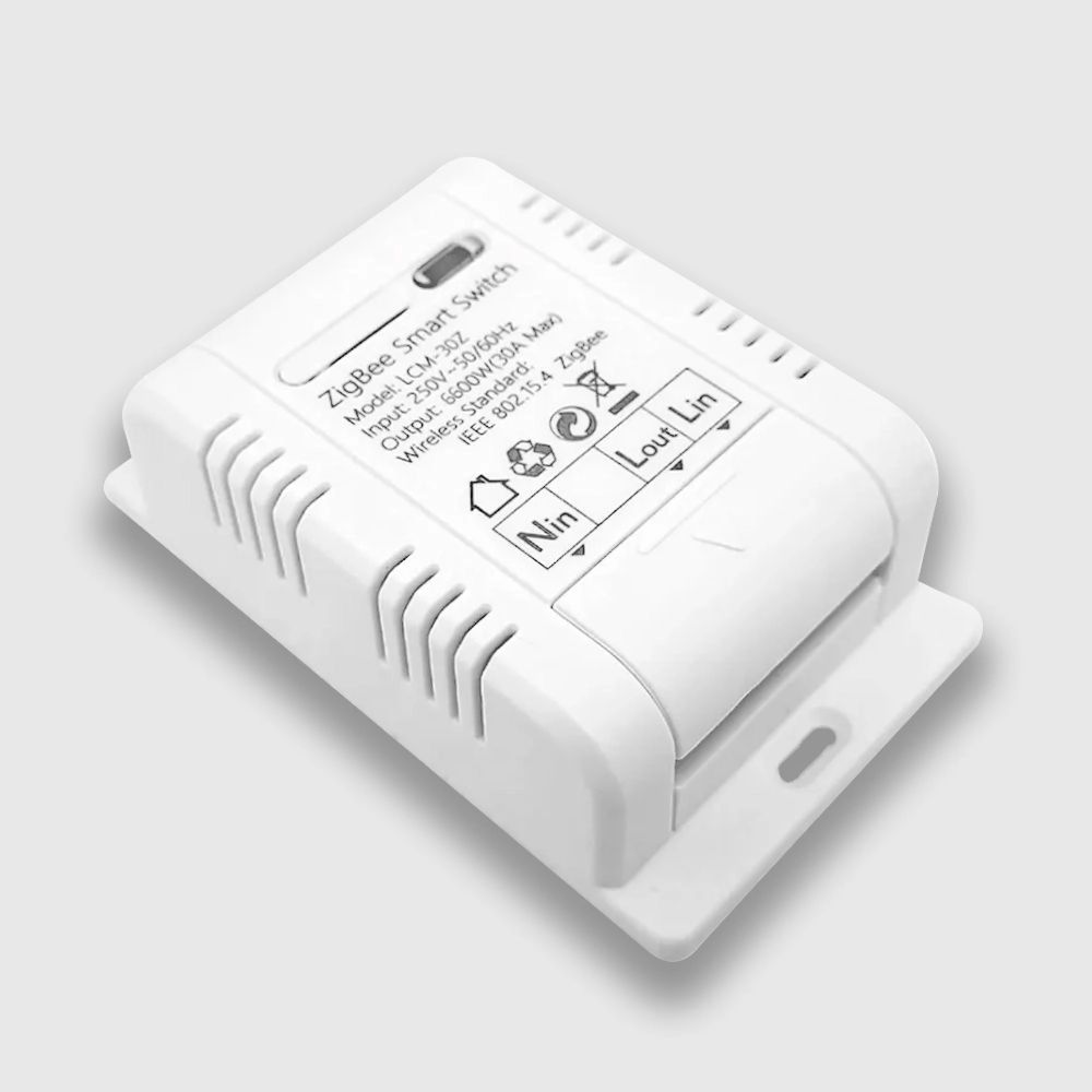 Zigbee силове реле з енергомоніторингом 30А (Tuya smart)