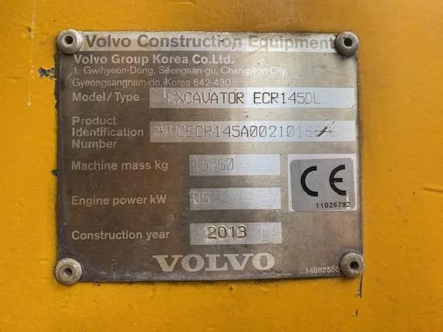 Volvo ECR145DL ECR 145 DL  Koparka gąsienicowa VOLVO ECR145DL z 2013r. Sprowadzona rototilt
