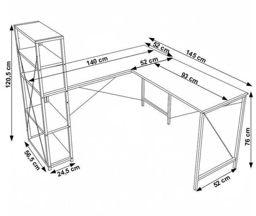 NOWE Biurko Narożne Gamingowe Czarne Duże Komputerowe Do Biura Szkolne