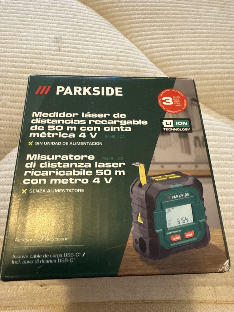 Medidor de distancias a laser e fita metrica PARKSIDE