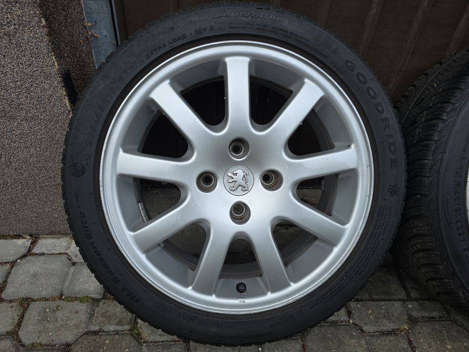 Felgi z oponami 205/45R16 Peugeot 206 4x108 Partner 207 C2 C3 Berlingo