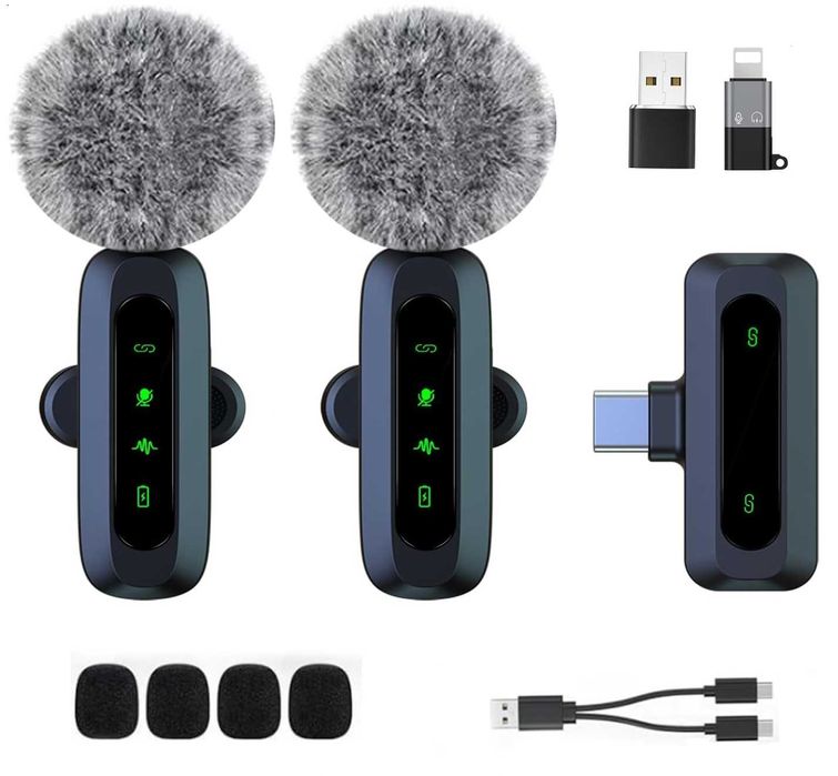 Mini Mikrofon Krawatowy Bezprzewodowy iOS Android USB-C Redukcja Szumó