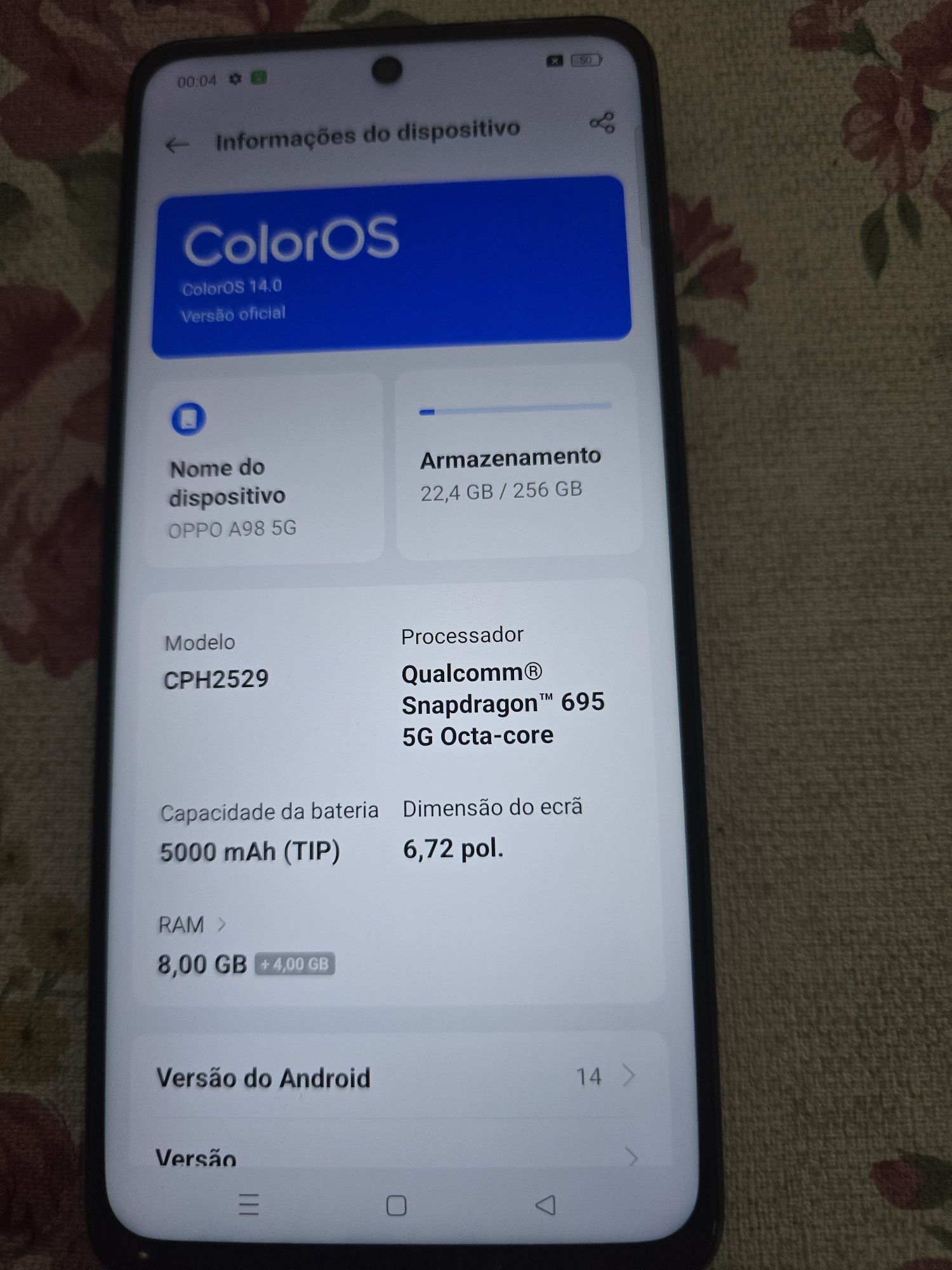 Telemóvel  Oppo A98 5G