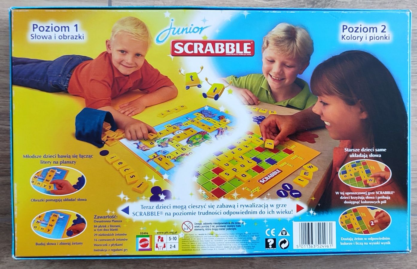 Scrabble junior Mattel 52496 gra dziecięca 2w1