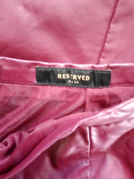 Spódnica ołówkowa z wysokim stanem bordowa ekoskórka suwak rozporek