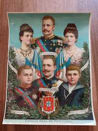 Monarquia Portuguesa Cromolitografia Família Real de Portugal, Sec XIX