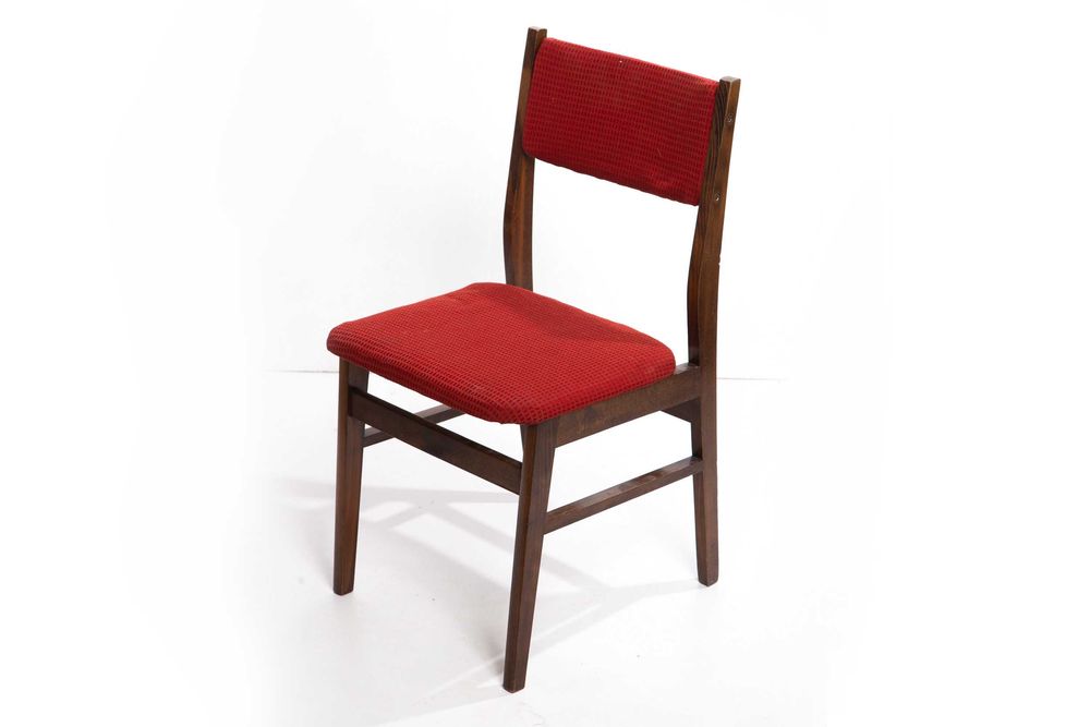 Krzesło PRL retro zabytkowe pomarańczowe siedzisko