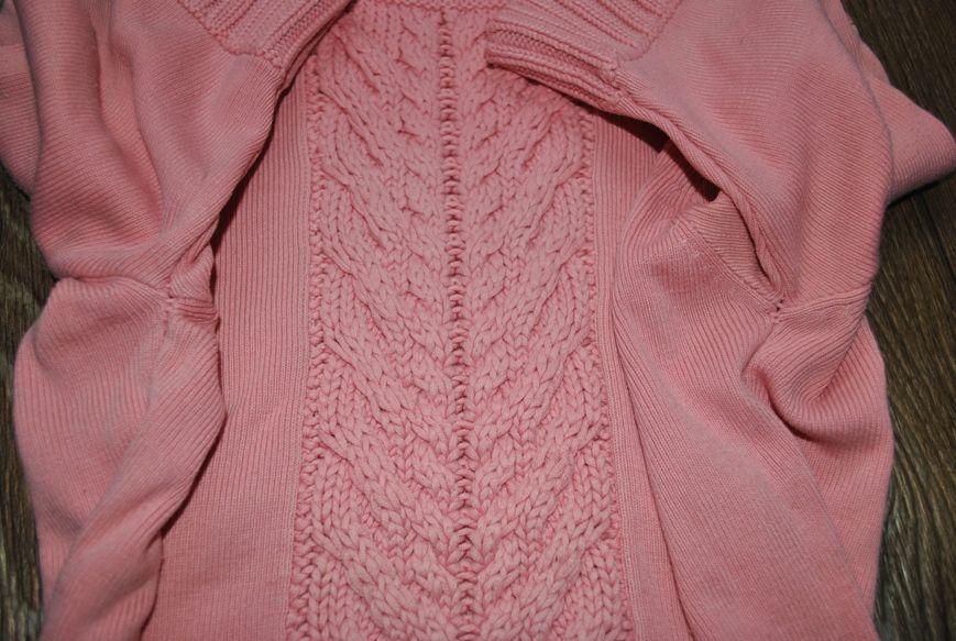 Футболка розовая вязаная оригинальная хомут узор вышивка свитер теплый