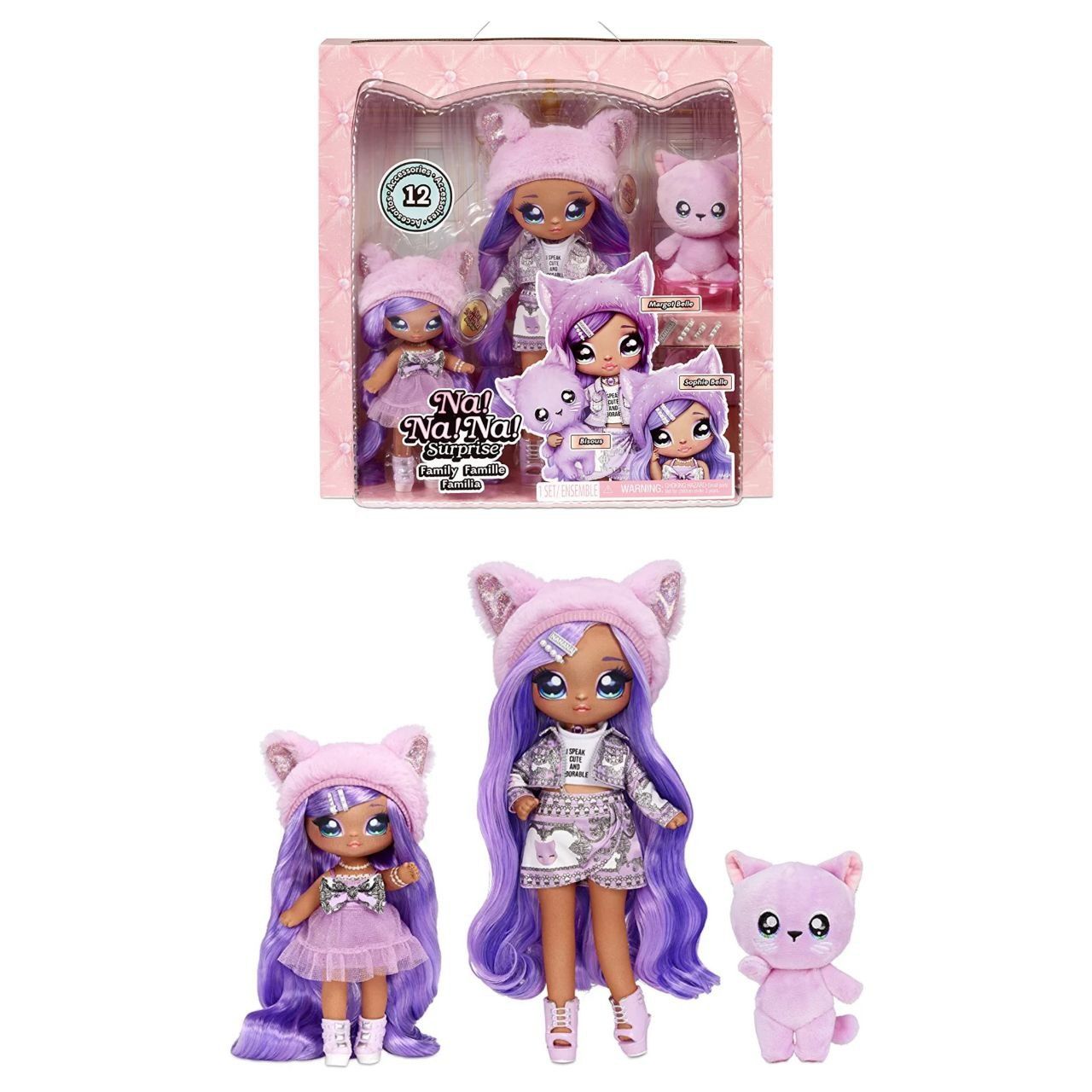 Na! Na! Na! Surprise Family Soft Doll Set - Cute pet Kitty