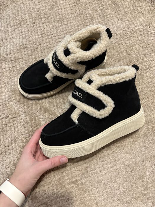 Зимові черевики жіночі натуральна замша платформа липучці 36 37 39 40