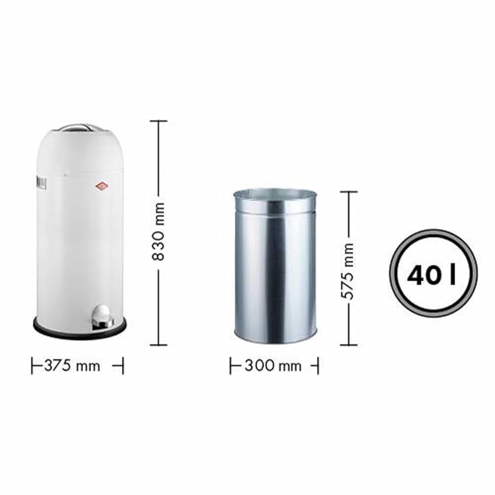 Wesco kickmaster maxi 40l kosz metalowy na smieci  ekskluzywny