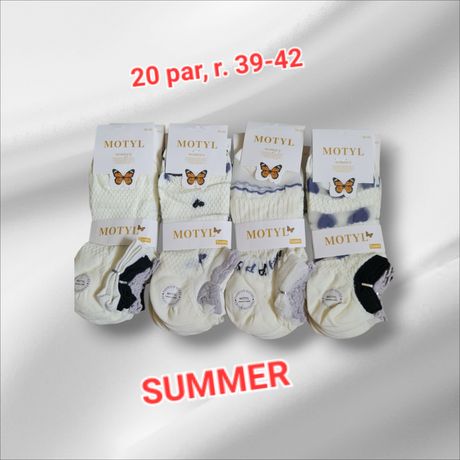 20 par skarpety skarpetki damskie letnie rozmiar 39-42 , Motyl
