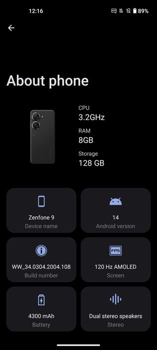 Asus Zenfone 9 128GB 8GB Preto com acessórios. COM GARANTIA.