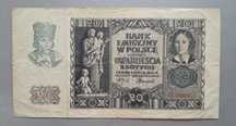 20 złotych 1940 rok. 50 zł 1941 rok