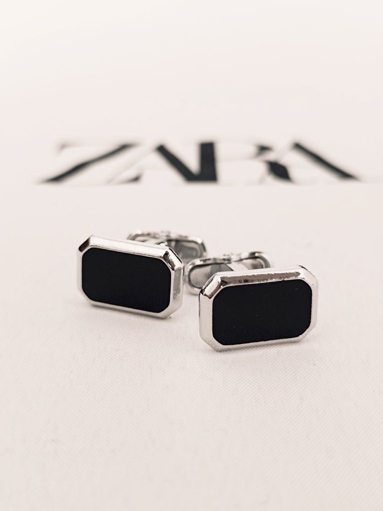 Spinki do mankietów koszuli męskie prostokątne Zara Accessories