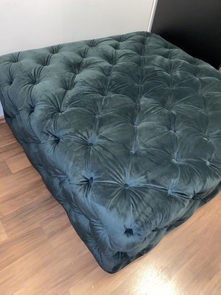 Zjawiskowa pufa Sofaroom Chesterfield zielona duża 103x103 made in PL!