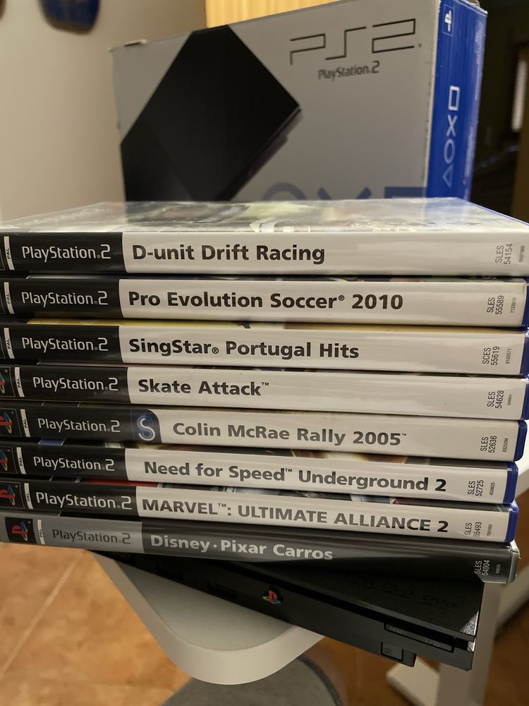 Playstation 2 c/comando e jogos