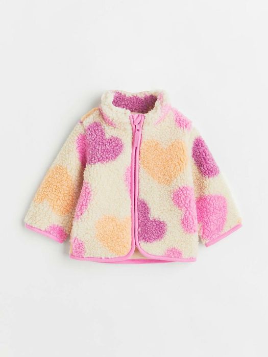 Дитяча демісезонна флісова куртка шерпа для дівчинки h&m 9-12 місяців